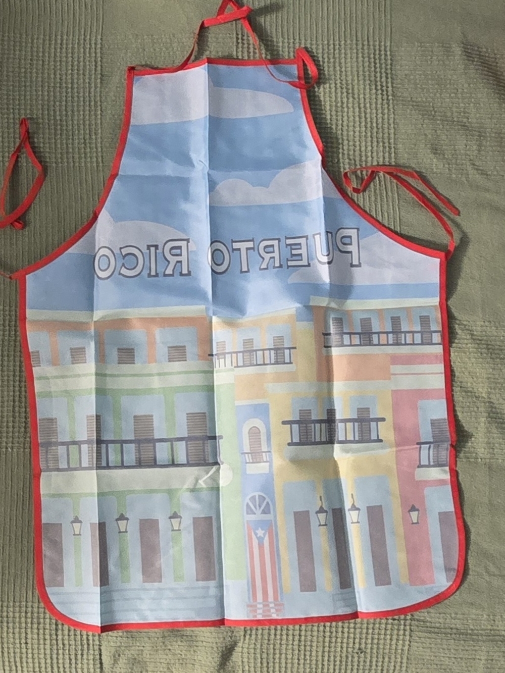 Puerto Rico Colorful Buildings Apron - Bright Multicolor - Picture 5 of 9